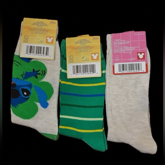 Disney Stitch Socks Trio in Green and Cream - Picture 2 of 2